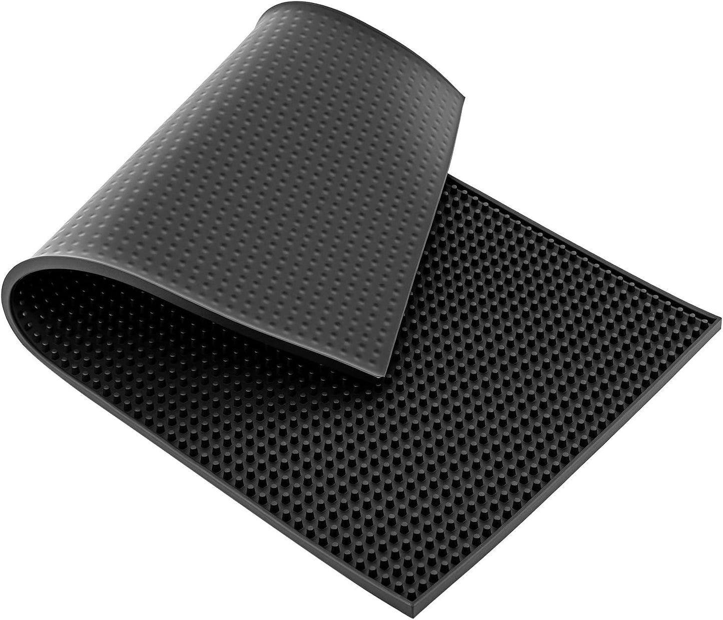 QWORK Rubber Bar Mat, 2 Pack 24" x 12" Heavy-Duty Non-Slip Bar Mat, Extra Large Dish Drying Spill Matting for KTV Bar Glass Home
