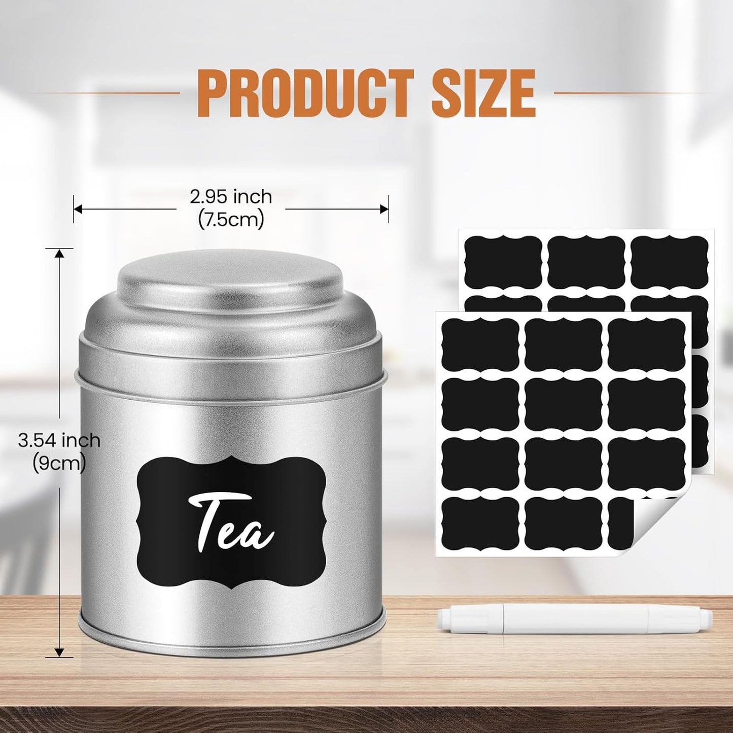 Tea Tin with Airtight Double Lids for Loose Leaf Tea Storage, 8 Oz Kitchen Small Tin Can and Tea Canister for Tea Coffee Sugar Candy Spices Christmas Gift (12 PACK)