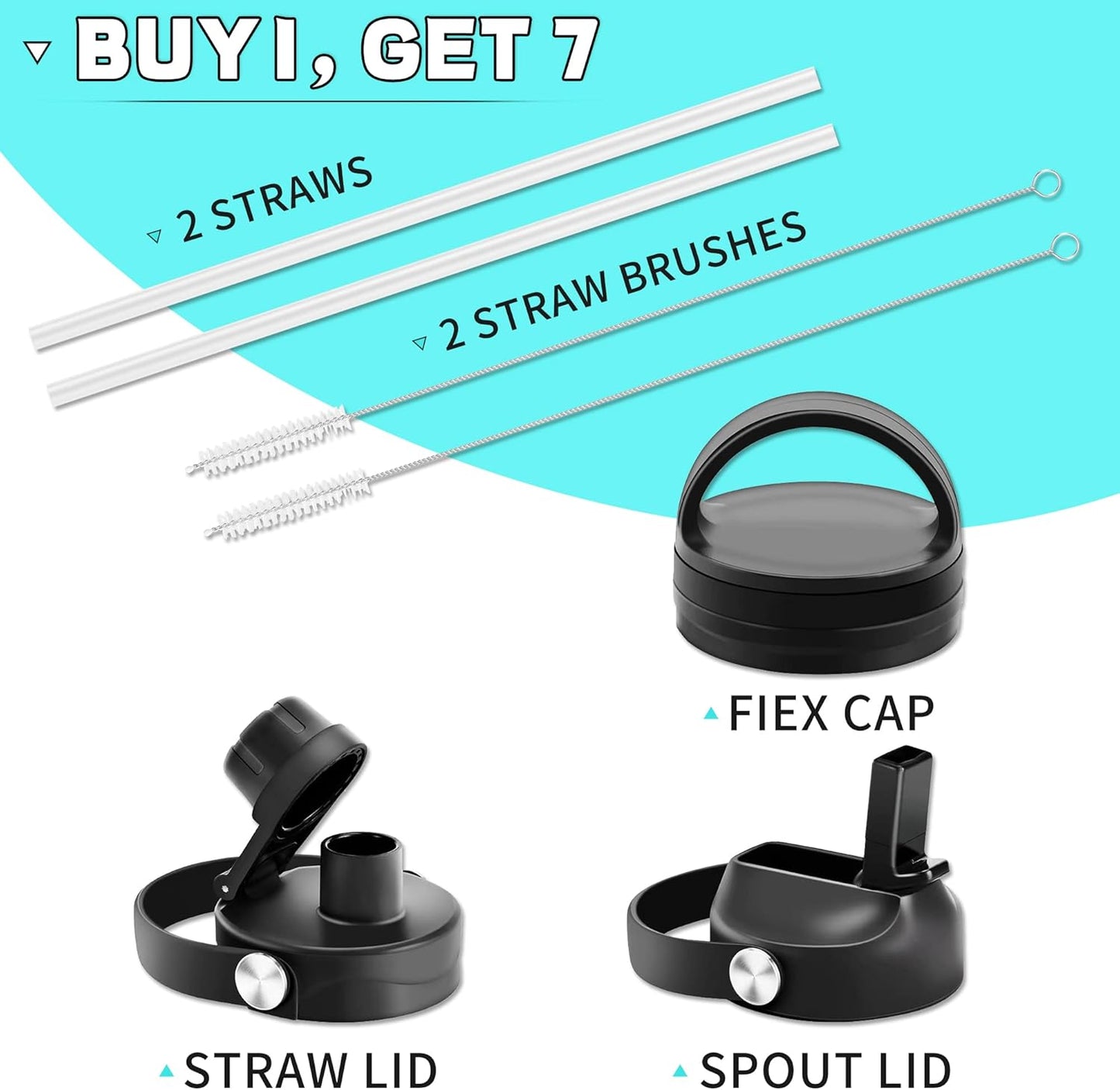 HYDROWION Water Bottle Stainless Steel,Vacuum Insulated Leak Proof Tumbler 32oz with Straw Lid, Spout Lid and Flex Cap(Cold for 48 Hrs, Hot for 24 Hrs), Fit in Any Car Cup Holder, Yellow&Green