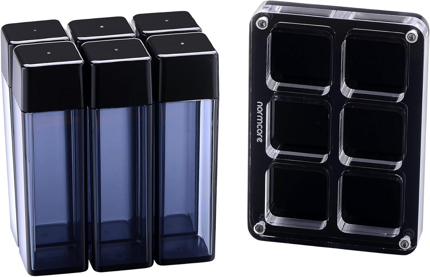 Normcore Single Dose Coffee Bean Storage - 6 pcs Coffee Bean Cellars with Stand & Hopper - Espresso Bean Storage Set - One-Way Exhaust Valve - Patent Pending - Capacity 25-28g