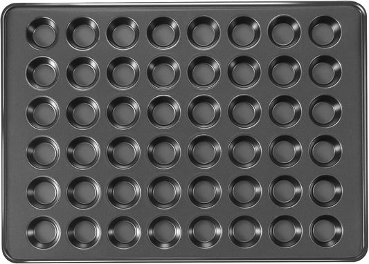 HONGBAKE 48 Cup Mini Muffin Pan, Small Cupcake Pan, Premium Nonstick Muffin Tin for Baking Cheesecake, Dishwasher Safe and Heavy Duty, Carbon Steel
