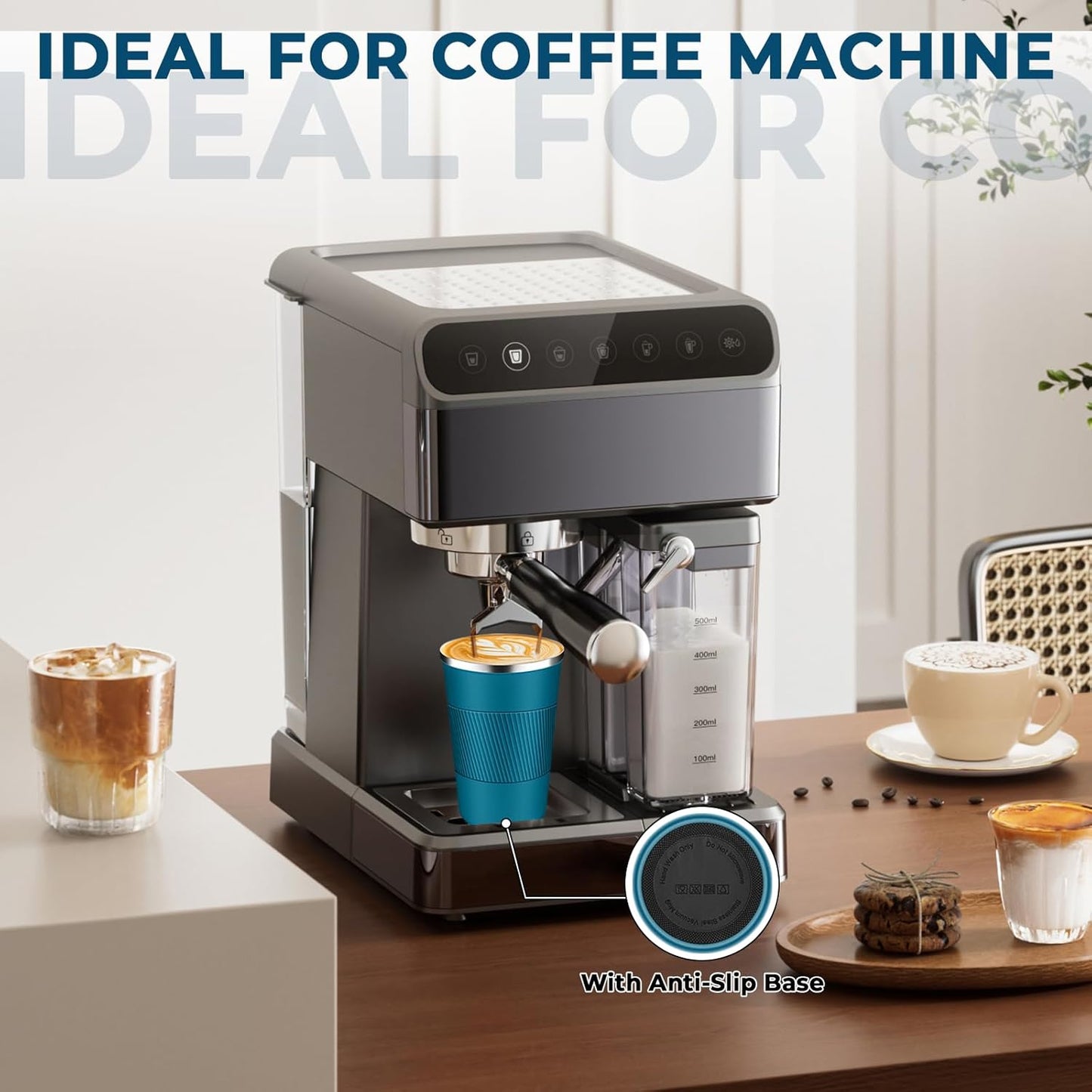 Insulated Coffee Tumbler 12 oz, Stainless Steel Coffee Mug with Lids, Travel Coffee Mug Leak Proof, Double Wall Vacuum Insulated Reusable Coffee Cup, Keep Drinks Hot and Cold (Deep Teal, 12 Ounces)