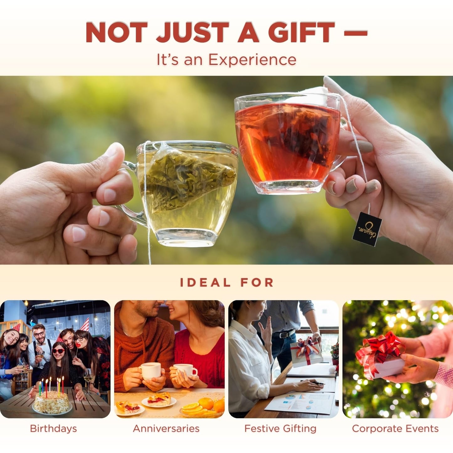 CHAYAM Assorted Tea Bags Variety Pack | 20 Pyramid Tea Bags - 5 Flavours x 4 each | Tea Bag Sampler Assortment | Green Tea, Herbal Tea Gift Box