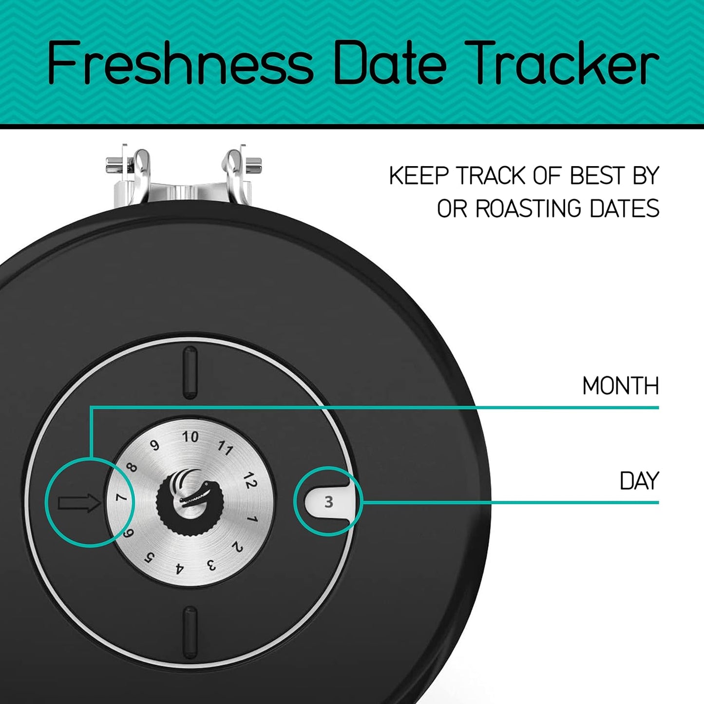 Coffee Gator Coffee Canister, 22oz Airtight Stainless Steel Kitchen Food Storage Container with Date Tracker, Scoop for Sugar, Grounds Coffee, Beans, Tea, Sugar, Cereal, Flour, Cookies Jars - Orange