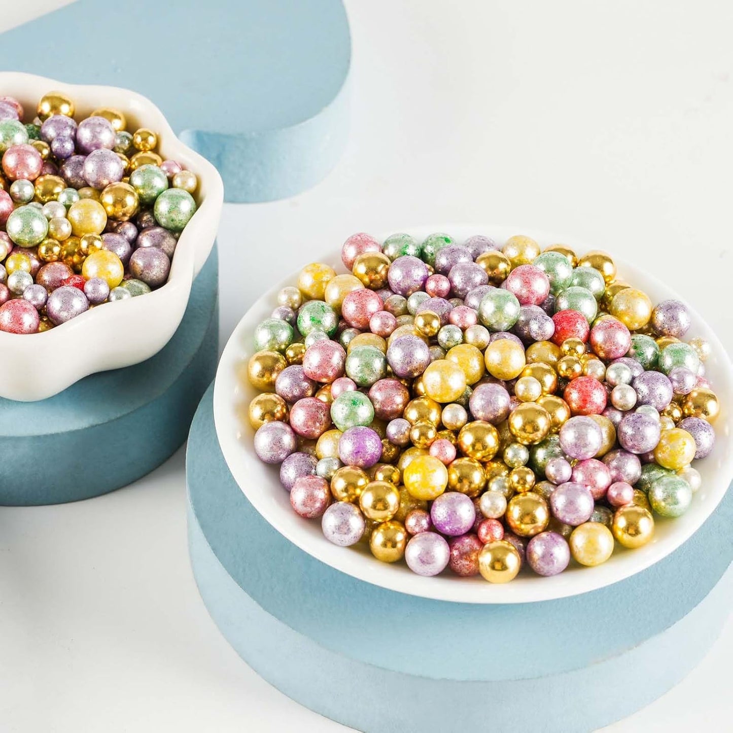Kasvan Pastel Pearl Sugar sprinkles - Edible Candy Pearls 130g/4.58 Oz, Mix Size Cake Candy, Decorate Cakes, Cookies, Ice Cream (Pastel)