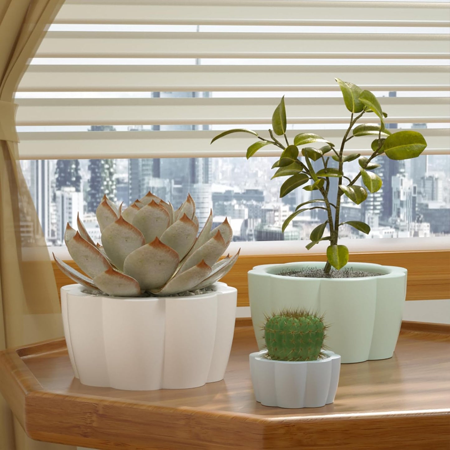 2 Pack Flower Pot Succulent Candle Mold Resin Casting Silicone Molds for Home Decor & Candle Making Wave Spiral Mold