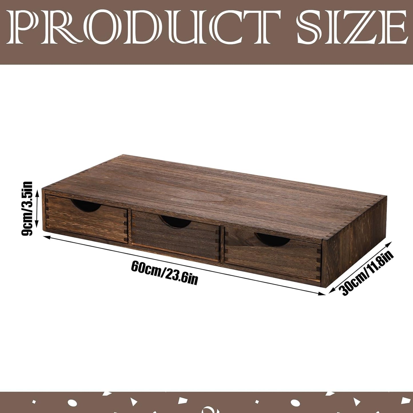 Suzile Coffee Pods Storage Holder Cabinet Vintage Countertop Storage Drawers Wooden Cup Organizer Under Brewe for Home Office Accessories(3 Drawer)