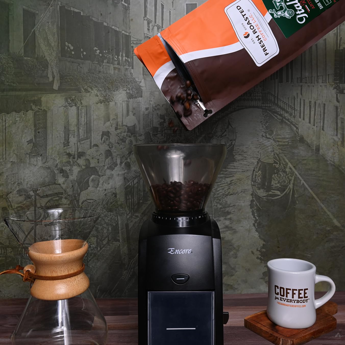 Fresh Roasted Coffee, Italian Roast, 5 lb (80 oz), Dark, Kosher, Ground