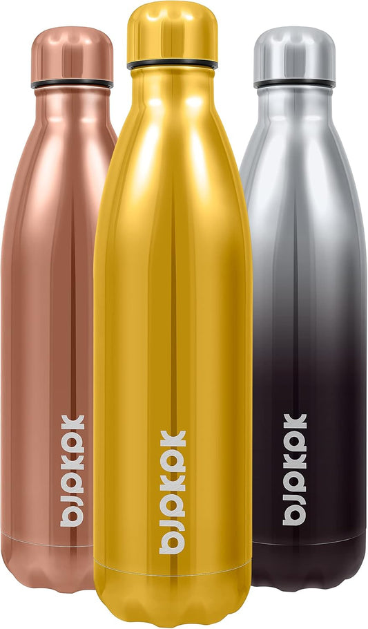 BJPKPK 25oz Insulated Stainless Steel Water Bottle BPA Free, Shining Gold