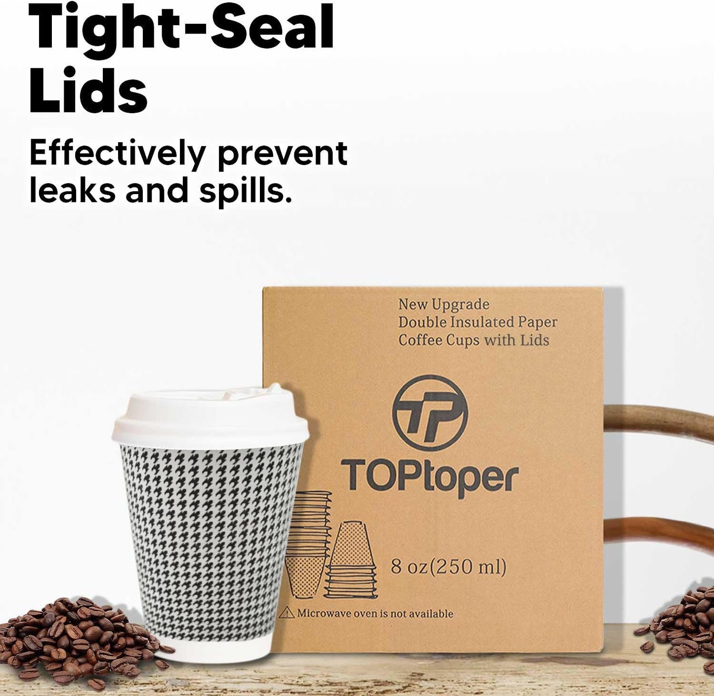 350 Pack 8 oz Insulated Disposable Coffee Cups with Lids, Double Wall Corrugated Paper Hot Cups Bulk To Go Disposable Cups for Hot Beverage or Cold Drinks Ideal for Cafes