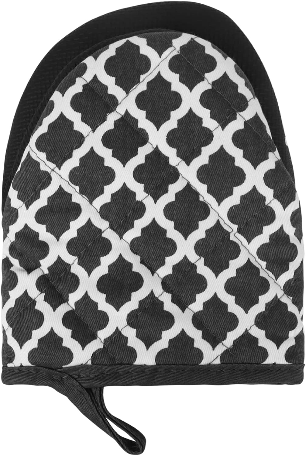 1 Pair Short Oven Mitts, Heat Resistant Silicone Kitchen Mini Oven Mitts for 500 Degrees, Non-Slip Grip Surfaces and Hanging Loop Gloves, Baking Grilling Barbecue Microwave Machine Washable