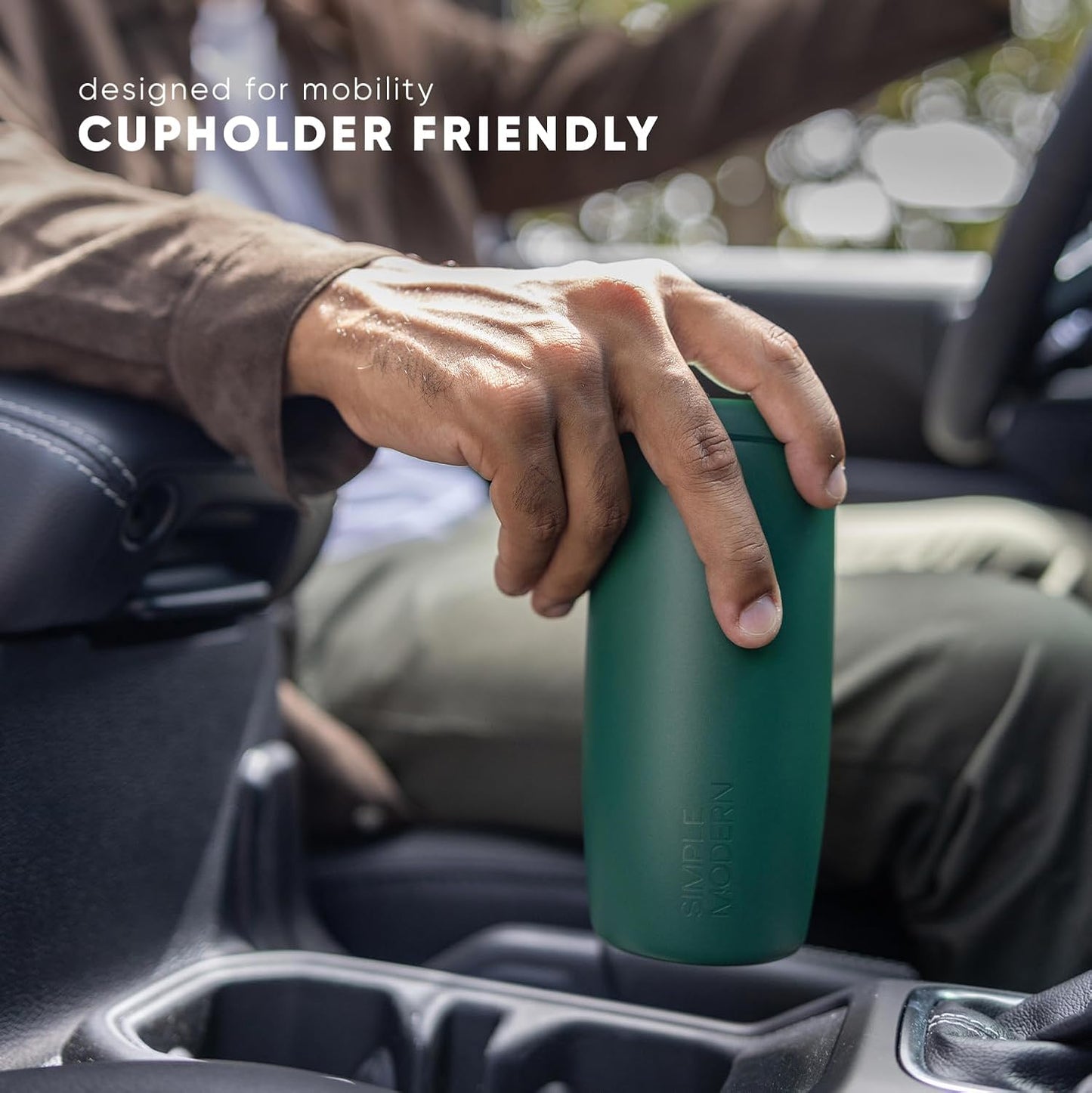 Simple Modern Voyager Signature | 16oz Travel Coffee Mug Tumbler with 360° Lid | Gifts for Women Men | Ceramic-Lined Insulated Stainless Steel Cold Brew Iced Coffee Cup | Eucalyptus Gingham