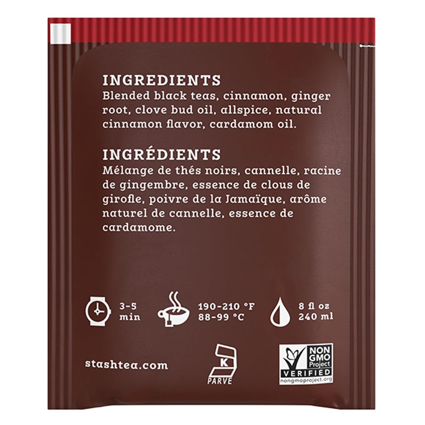 Stash Tea Double Spice Chai Black Tea, 6 Boxes With 18 Tea Bags Each (108 Tea Bags Total)