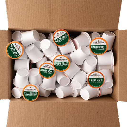 Fresh Roasted Coffee, Italian Roast, Dark, 144 Pods for K Cup Brewers