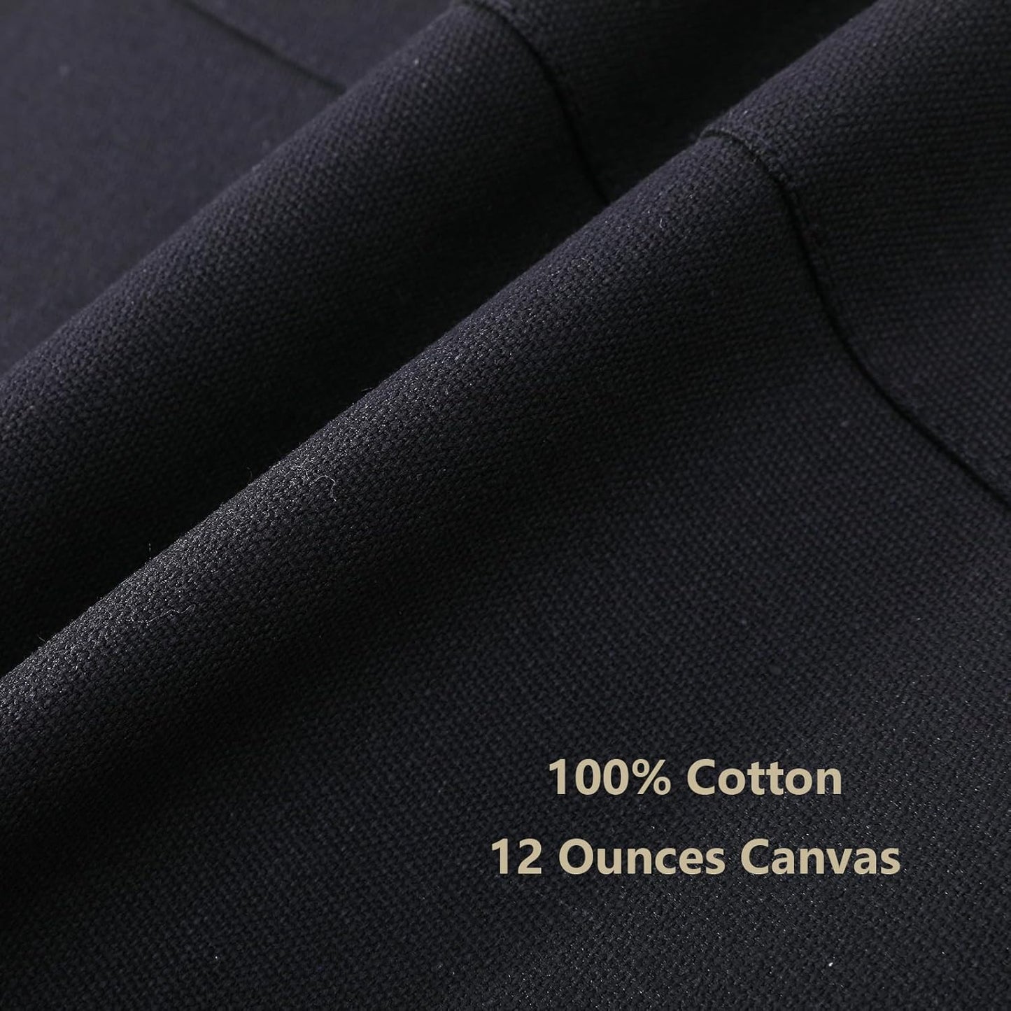 AFUN Chef Aprons for Women Men with Large Pockets, Cotton Canvas Cross Back Water Repellent Work Apron, Size M to XXL (Black)