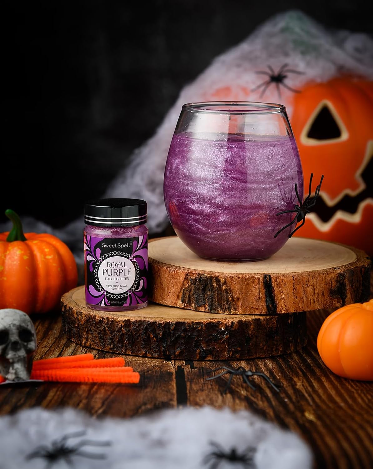 Sweet Spell Edible Glitter (15g) - Shimmer Sparkles for Drinks, Cakes, Cocktails - 100% Edible & Food Grade Glitter, Vegan, Gluten-Free (Purple)