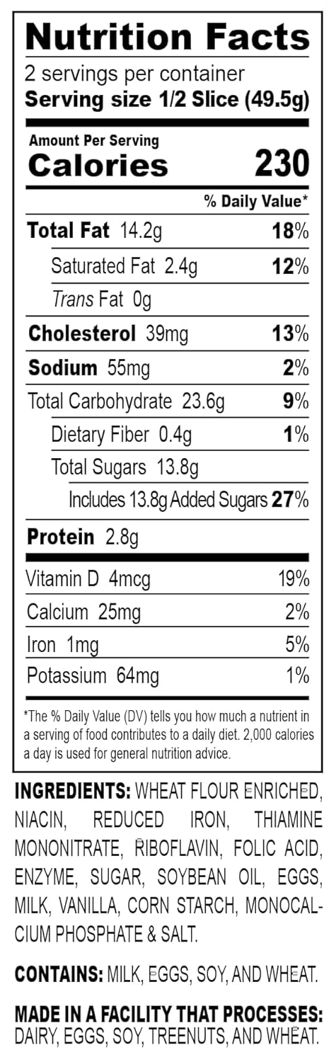Nadel - NATURALLY DELICIOUS POUND CAKE SLICES (8 Pack) Sweet Breads & Cakes, Back to School lunch snack, breakfast bar