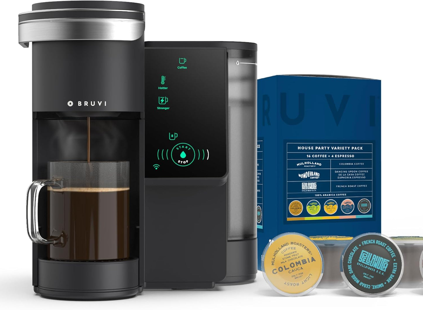 The Bundle | Single-Serve Coffee System | Includes 20 Coffee and Espresso B-Pods Coffee Brewer