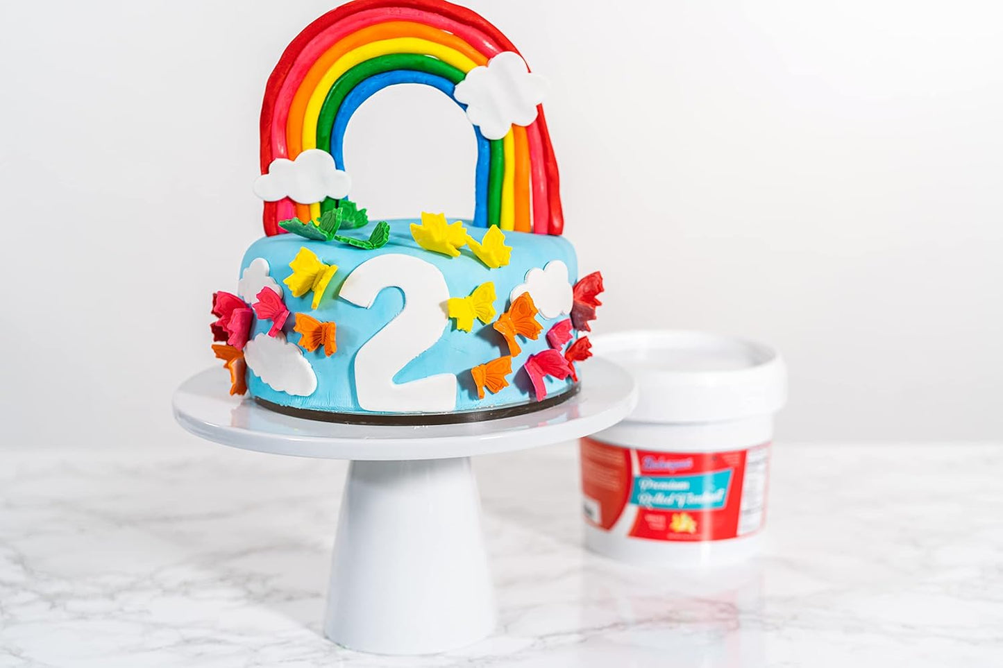 Bakerpan Premium Rolled White Fondant for Cake Decorating - 5 Pounds, Vanilla Flavor