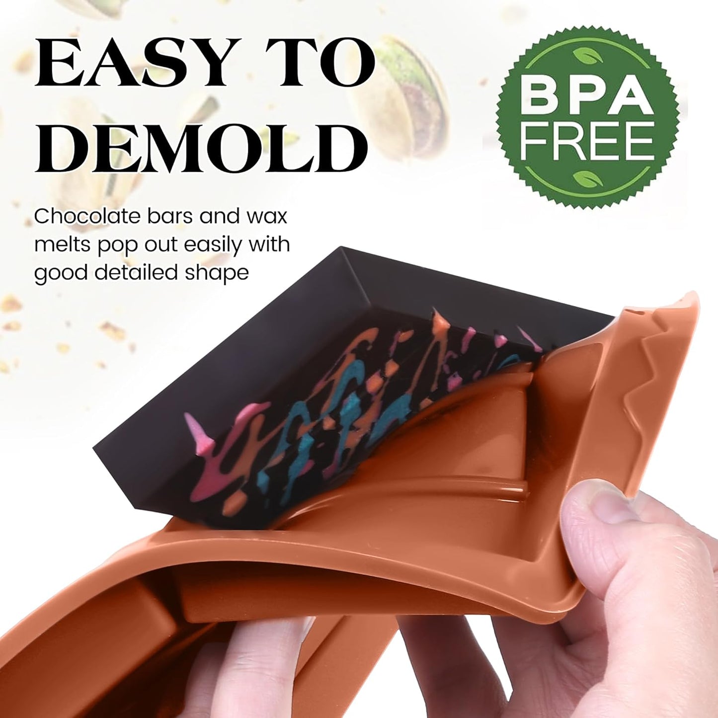 1 Pc Chocolate Bar Mold Deep Large Chocolate Molds Silicone Break Apart Thick Silicone Molds for Candy Bar (5 Snap）