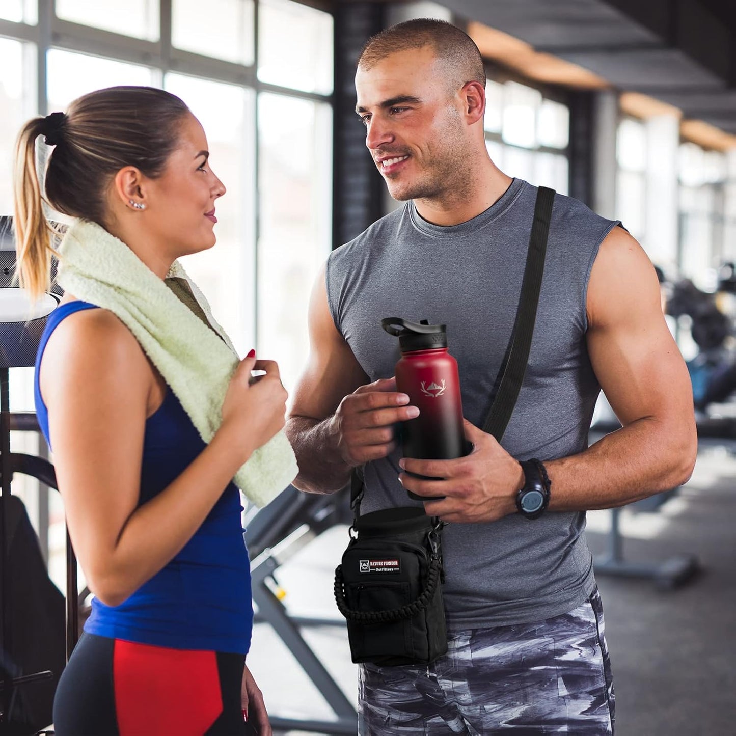 NATURE PIONEOR Insulated Water Bottles with Straw - 32oz Stainless Steel Vacuum Bottle with Holder/Carrier/Sleeve - Reusable 18/8 Food Grade 32 oz Water Jug