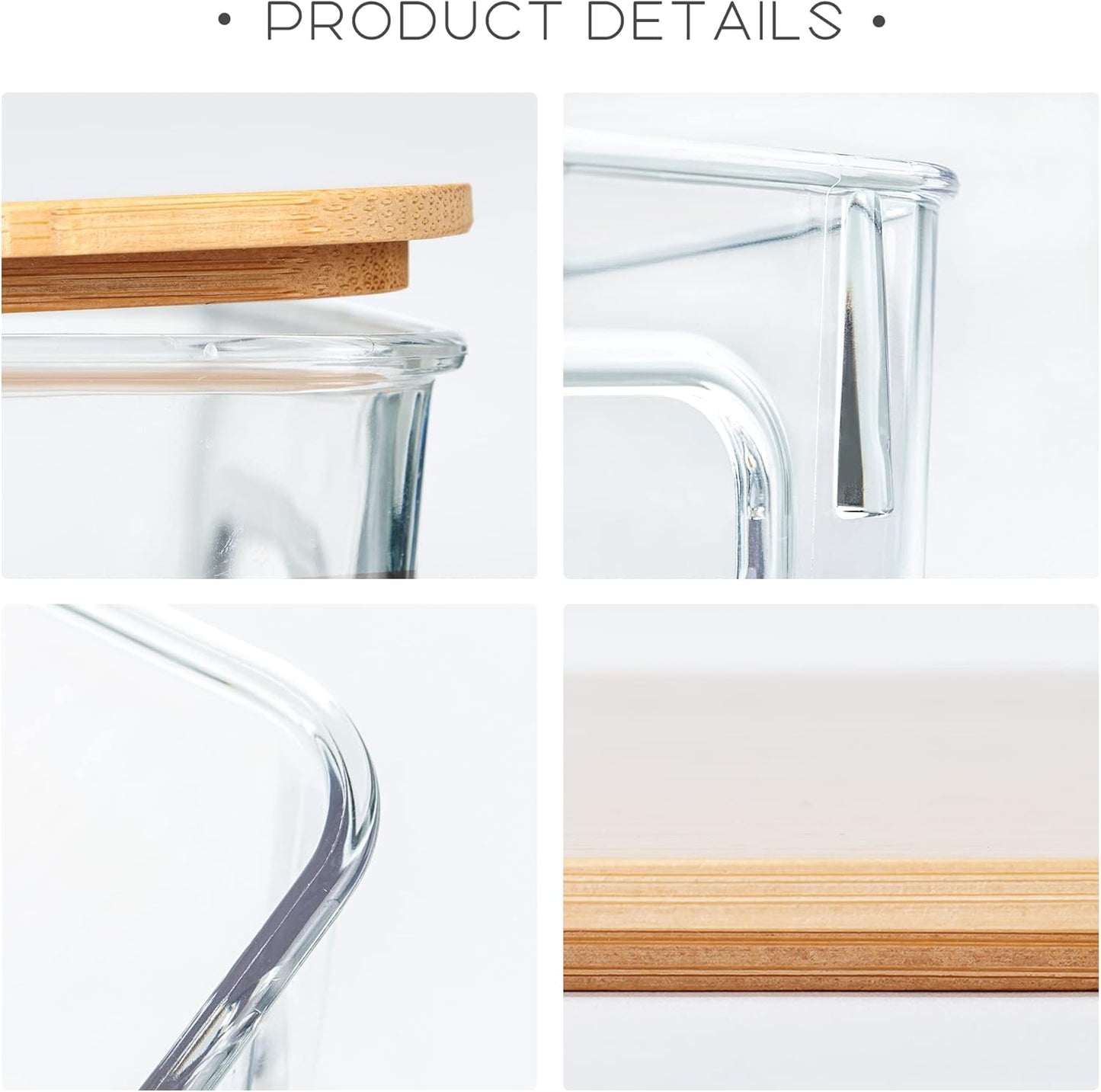 Coffee Pod Holder with Bamboo Lids, 3 PACK K Cup Organizer Large Capacity Coffee Bar Organization and Storage