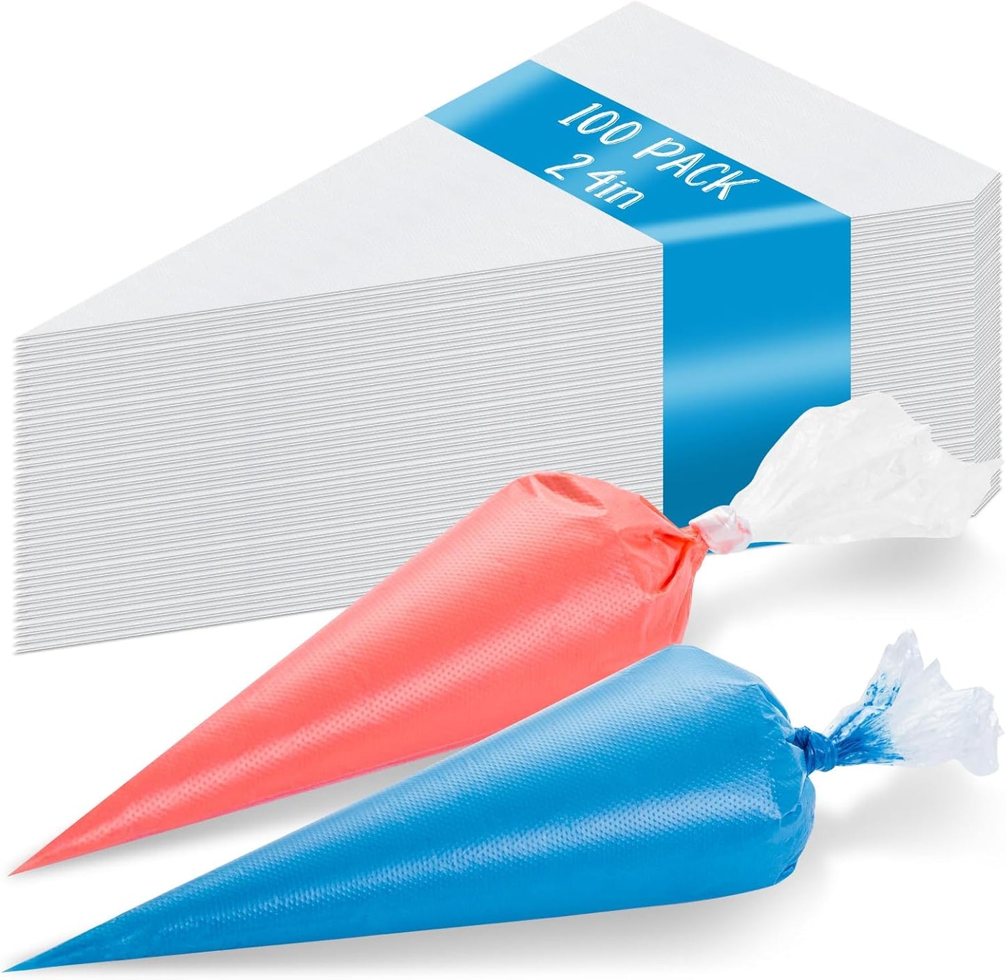 24 Inch Extra Large Piping Bags Disposable, 120Pcs Thickened Icing Piping Bags, Food Grade Cake Decorating Bags for Dessert, Pastry, Cookies, Cupcake Decorating