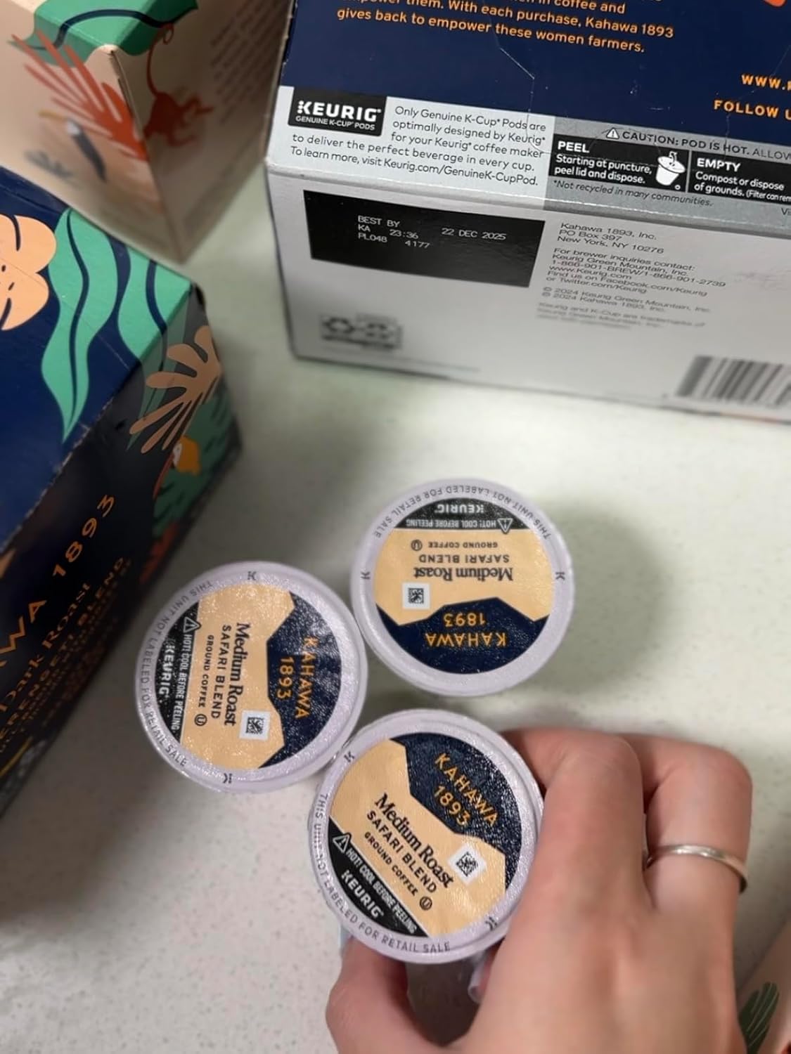 Kahawa 1893 Medium Roast Coffee K-Cup Pods Safari Blend (20 Count) - As Seen on Shark Tank, High Antioxidants, Naturally Sweet, Organically Grown & Cultivated, Ethically & Sustainably Sourced