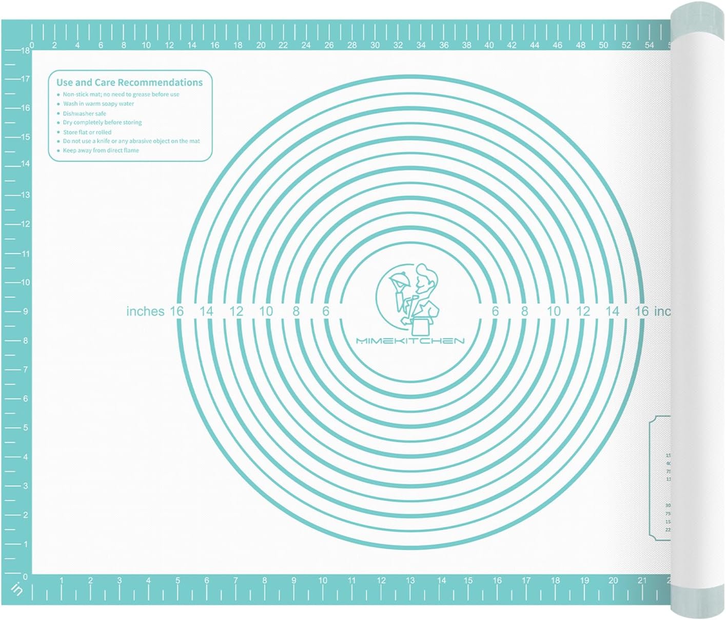 Non stick Pastry Mat, Dough Mat for Rolling, Silicone Baking Mat, Fondant/Pie Crust Mat Kitchen Counter Mat, Macarons Bread Baking Mat Baking Supplies Extra Large 28 x 20 Inch