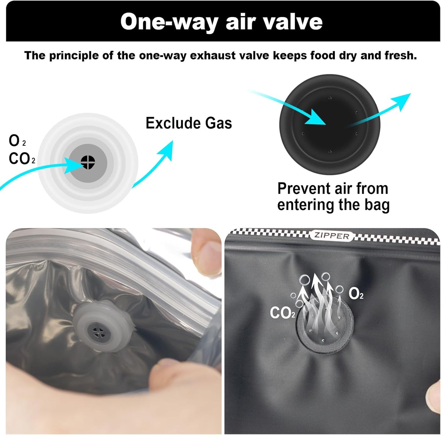 Coffee Bags with Valve(60pcs,16 oz,1 lb) Vented Coffee Beans Packaging Bags High Barrier Aluminumed Foil Flat Bottom Heat Sealed Side Zipper Resealable Storage Bag for Home or Business（White+Black）