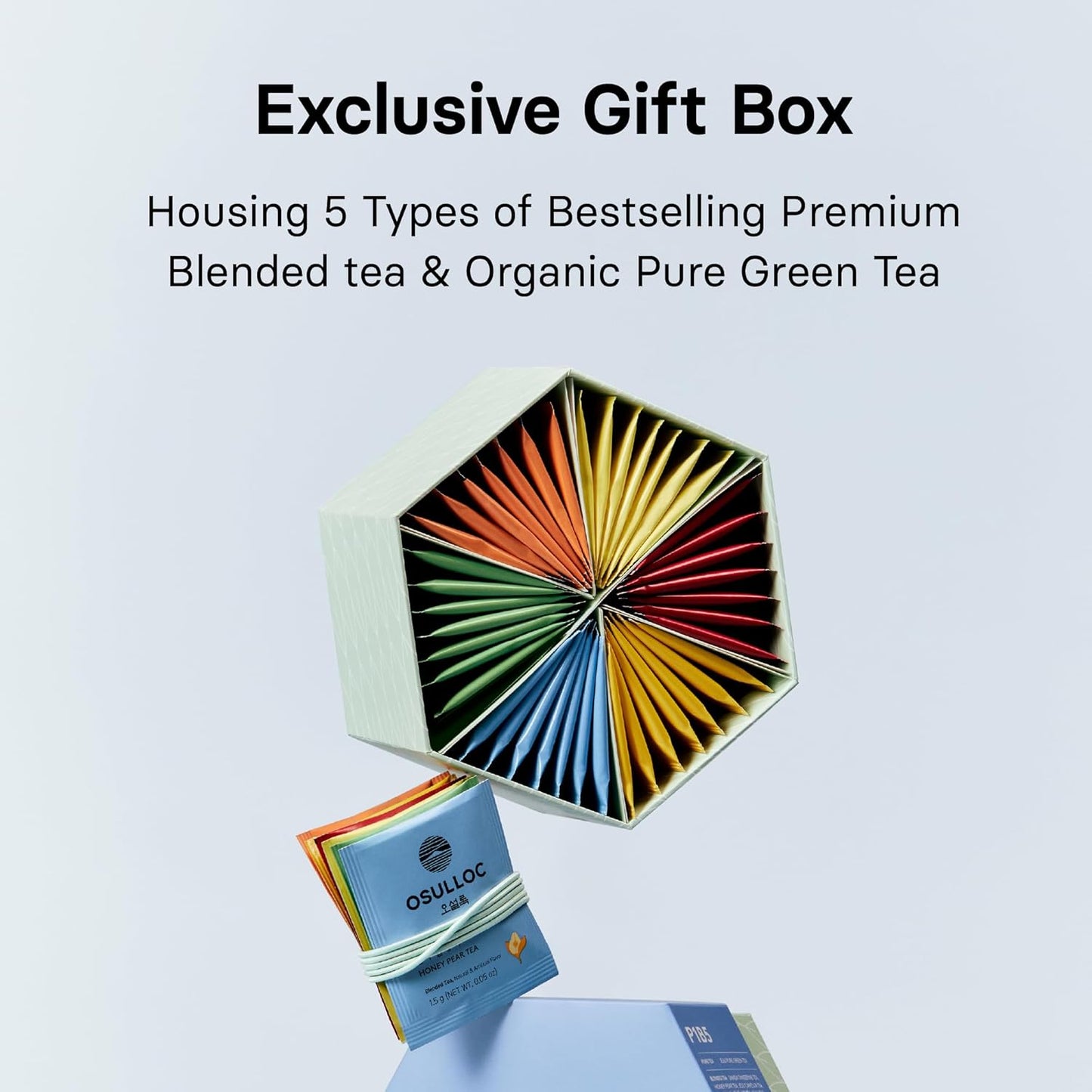 OSULLOC TEA VARIATION ESSENCE (42 Count, 6 Types x 7 ea), Assorted Tea bag Sampler, Exceptional Designed Variety Tea gift Set, Premium Tea sets from Jeju Island tea farm