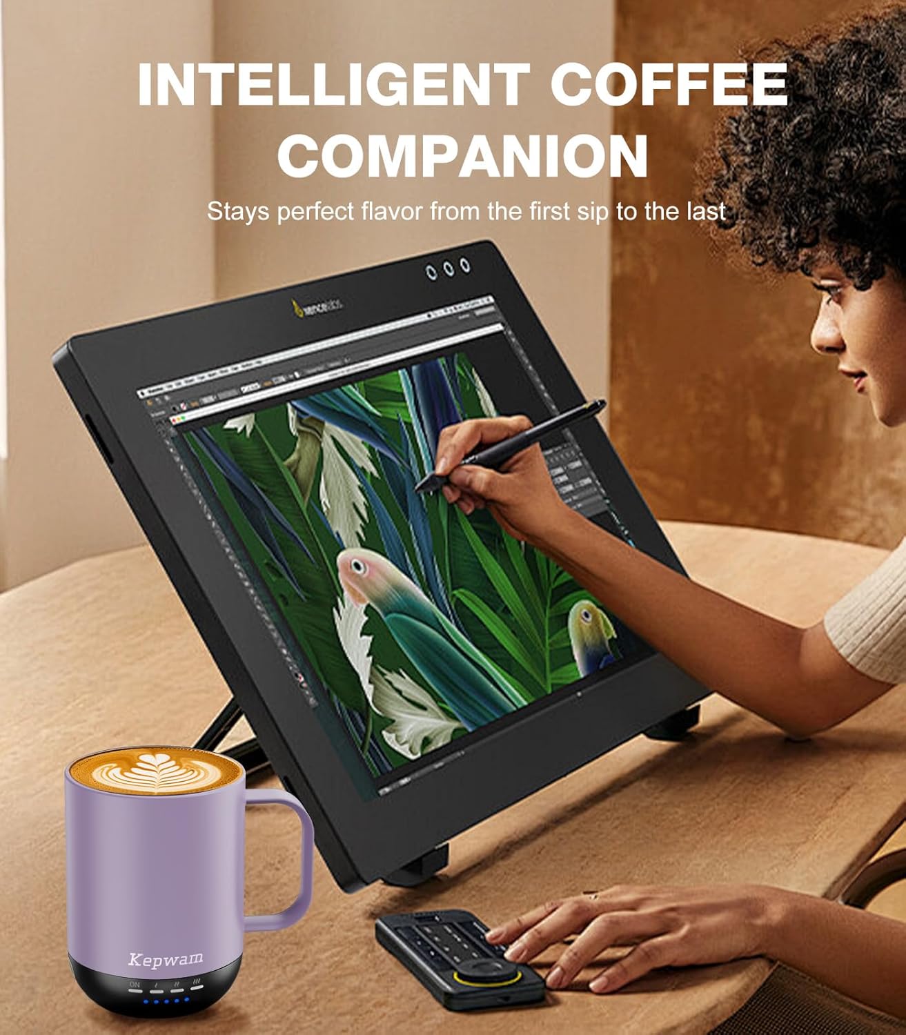 Heated Coffee Mug T1-14oz Fast Heating & Longer Battery Life Self Heating Coffee Mug Hot to 149℉ - Touch & App Controlled Mug Coffee and Hot Beverage Warmer, Gifts for Women and Men