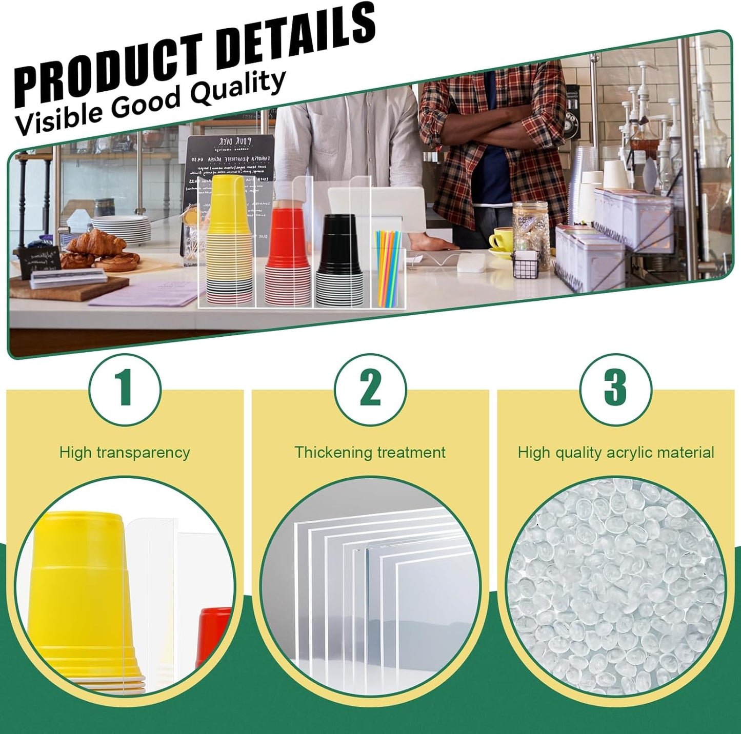 4 Compartments Acrylic Cup and Lid Holder, Clear Disposable Coffee Cup Holder Organizer,Cup Dispenser for Kitchen Bar Shop Party Supplies