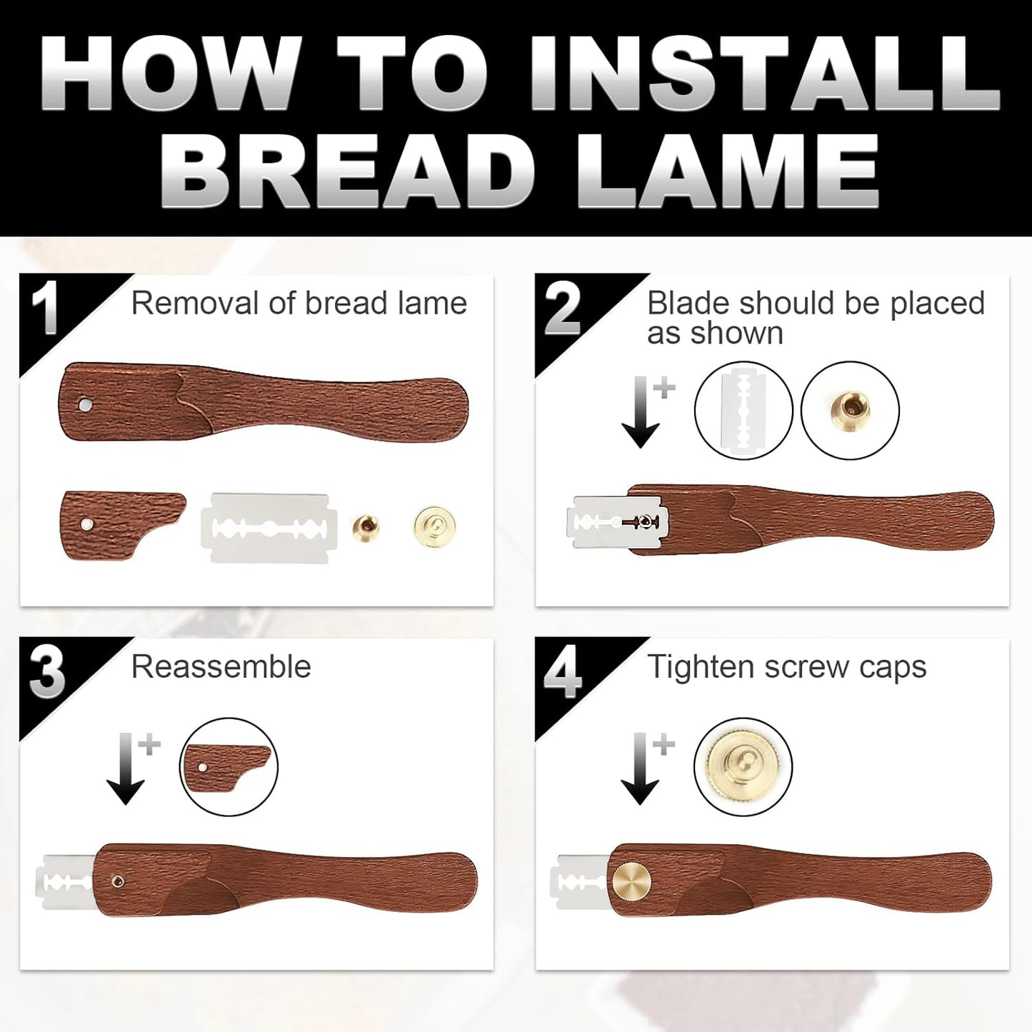 Magnetic Bread Lame Bread Scoring Tool,Sourdough Scoring Tool,Sourdough Bread Baking Supplies,Bread Scorer Tool for Bread Baking & Sourdough Baking,Bread Scorer with 5 Razor Blades