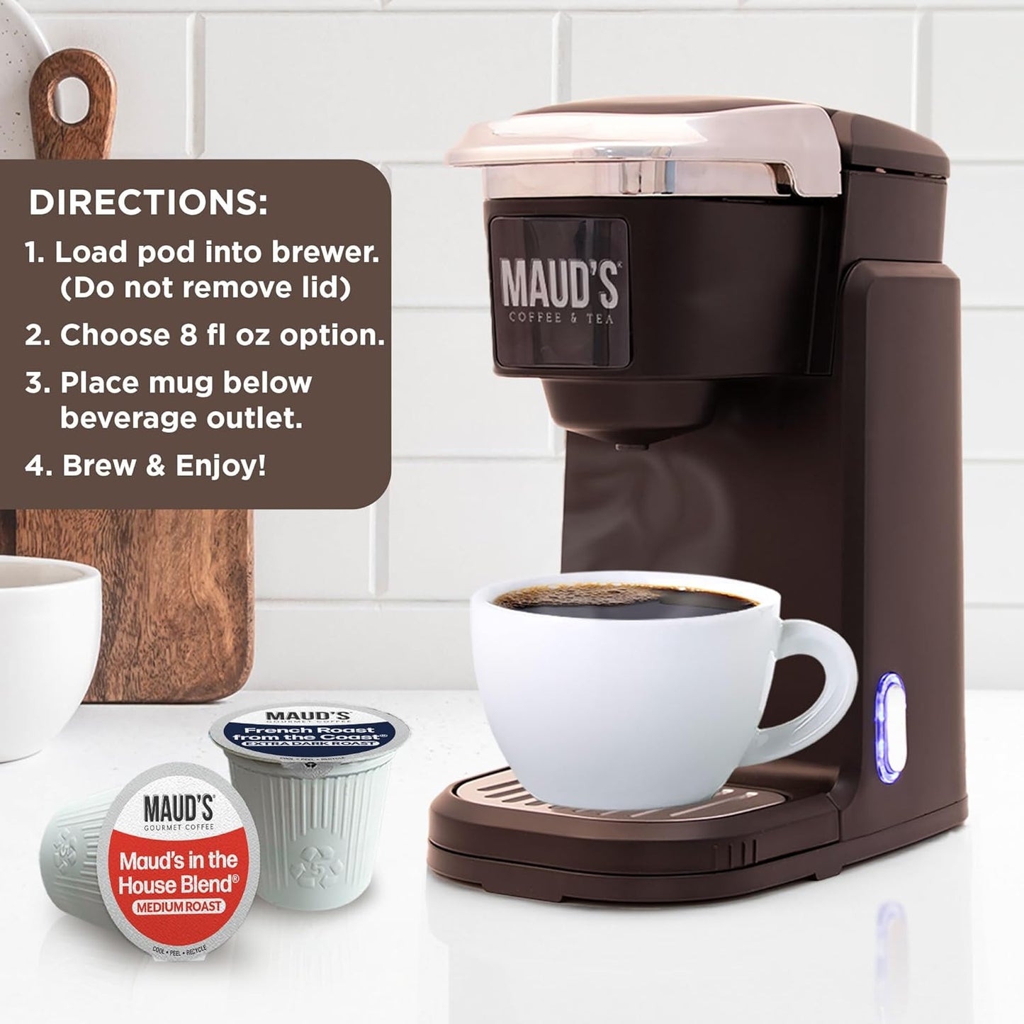 Maud's Dark Roast, Medium Roast & French Roast Coffee Pods Bundle, 54 ct, Recyclable Single Serve Pods – 100% Arabica Coffee, Compatible with Keurig K Cups Maker