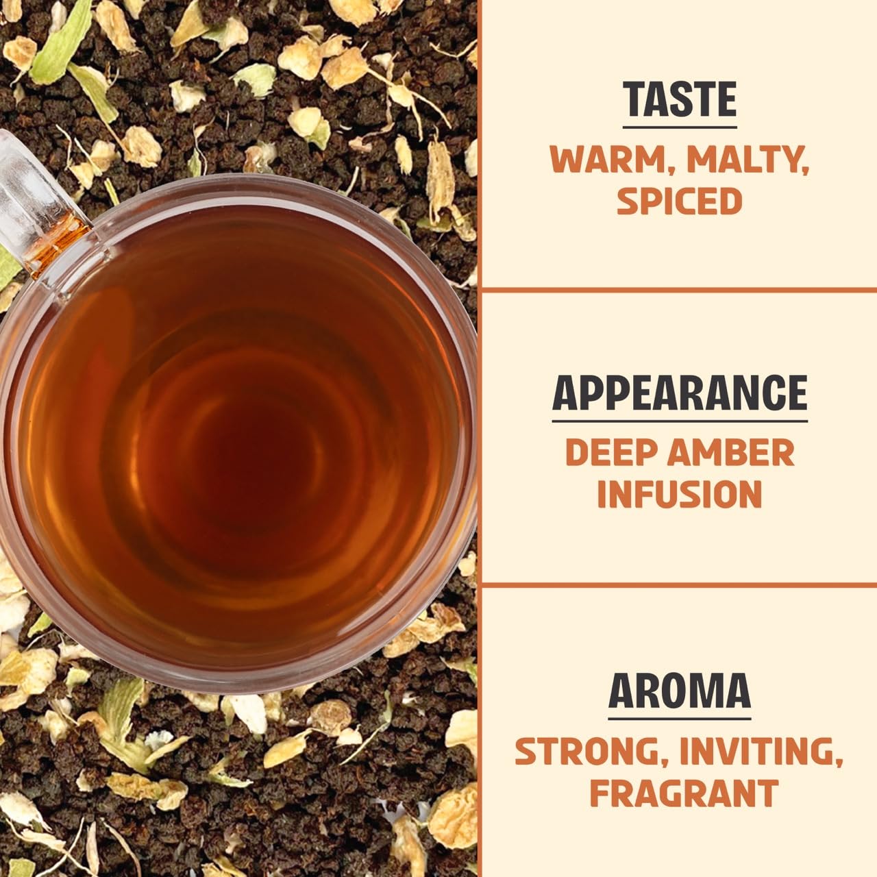 BREWIX, Royal Bengal Masala Chai Tea with Ginger and Cardamom | Loose Leaf CTC TEA (50+ Cups, 3.53oz/100g) Strong Robust & Aromatic, All Natural | Blended with Exotic Spices