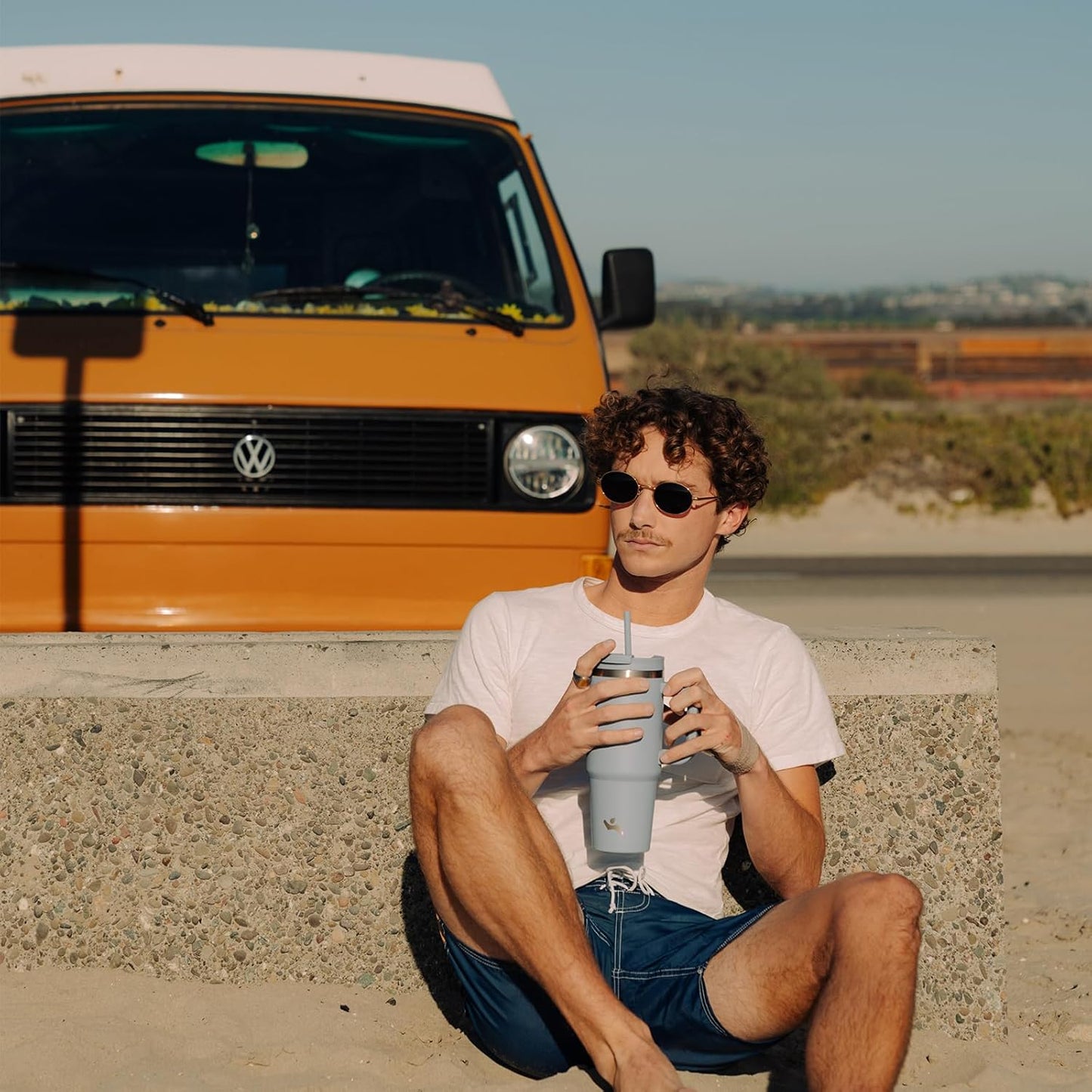 40 oz Tumbler with Handle and 2 Straws,2 in 1 Lid Insulated Water Bottle Stainless Steel Travel Coffee Mug,Indigo Black