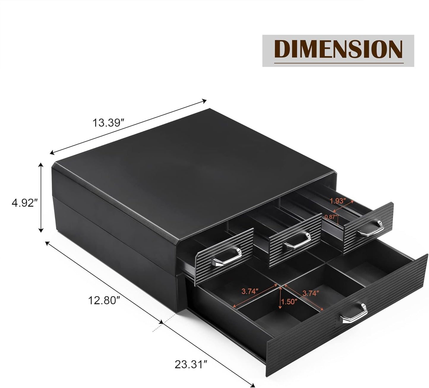 SZQINJI Coffee Pod Organizer 72/96 Pods Coffee Capsule Holder 2-Tier Coffee Pod Storage 4-Drawer Compact, Compatible with Keurig K-cup & Nespresso Capsule