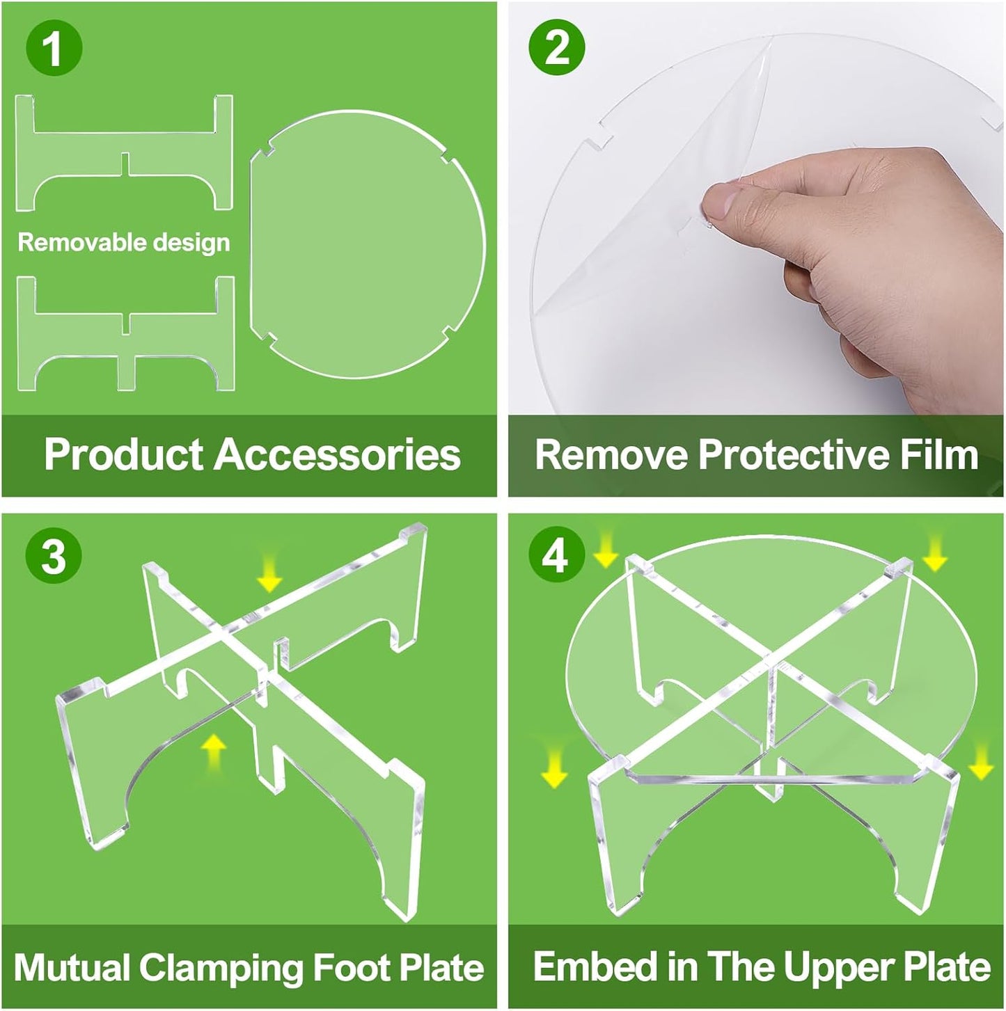 2Pcs Glass Drink Dispenser Stand, Acrylic Stands,Fit Max 8.7 Inch Diameter of Beverage Dispenser Holder, Water Dispenser Stand for Parties and Events, Plant Stands, Cake Stand