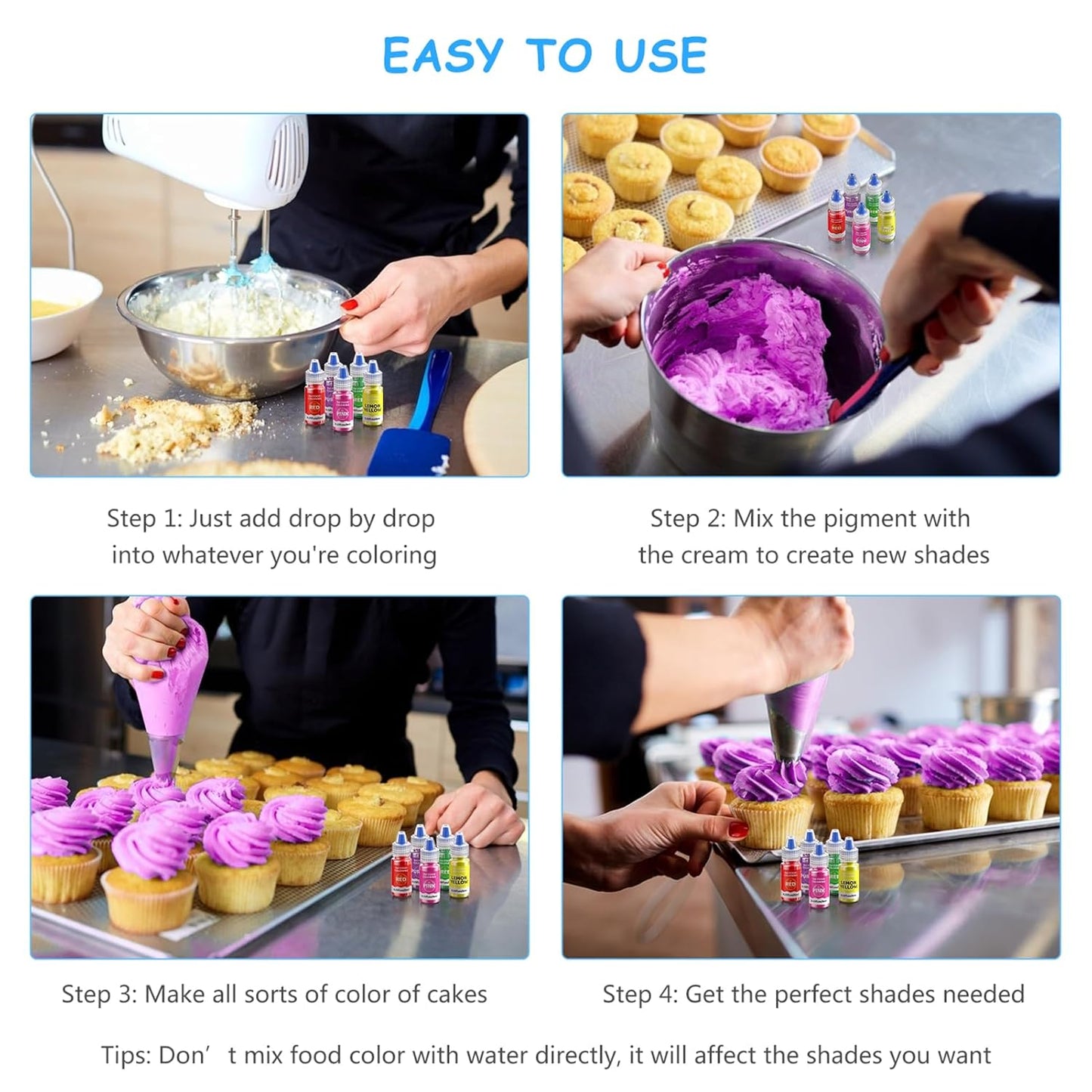 Gel Food Coloring Cake Decorating Set - Jelife 20 Colors Gel Based Flavorless Edible Food Color Dye Vibrant Concentrated Neon Icing Colors for Kids Baking Macaron Frosting Fondant Cookie (6ml/Bottles)