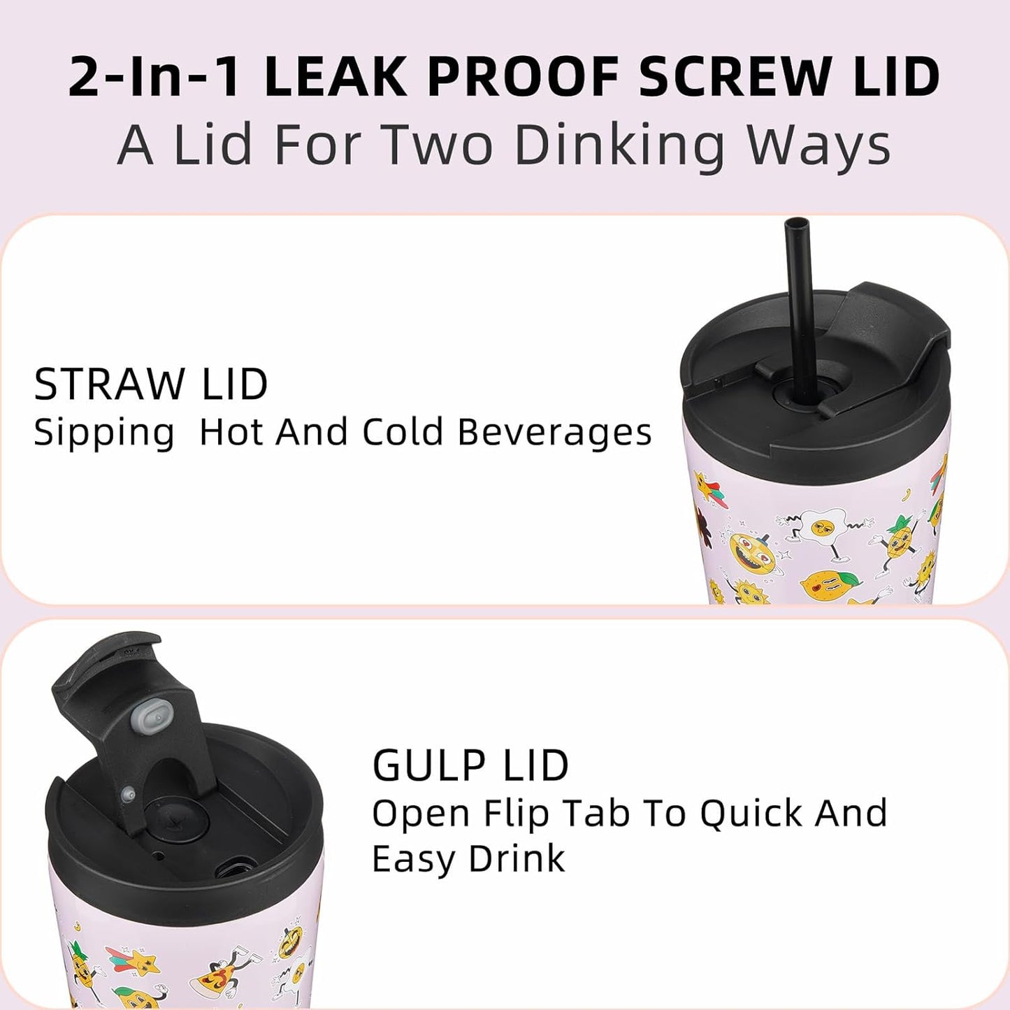 BJPKPK 26oz Tumbler With lid And Straw Stainless Steel Travel Coffee Mug Insulated Tumblers Cups,Hawaii Fruits Purple