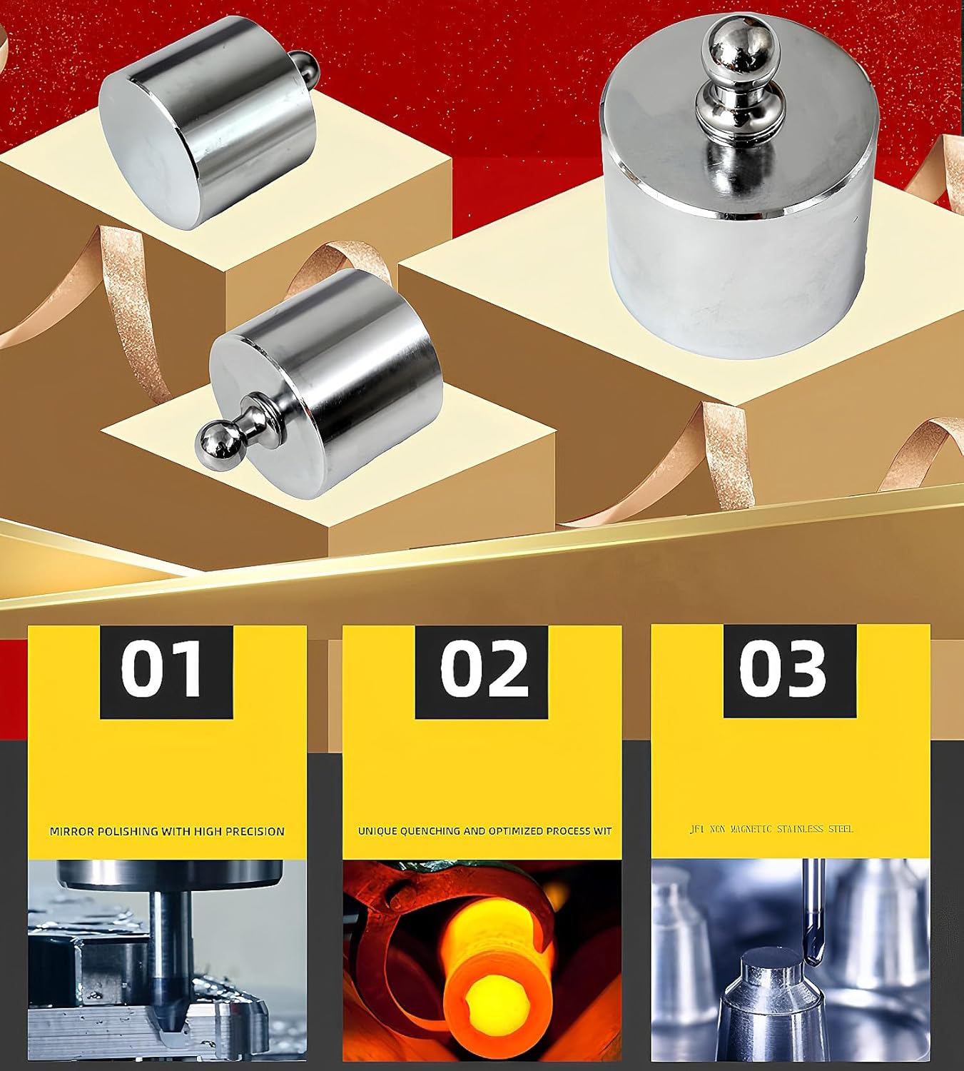 MAGIKON Precision Steel Scale Calibration Weight Kit, M2 Class, 205 Gram