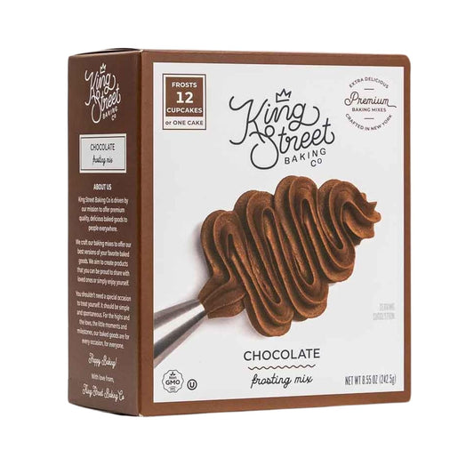 King Street Baking Co Chocolate Frosting Mix - 4 Ingredient Icing for Cake - Real Cocoa, Vanilla - Frosts 12 Cupcakes (3Pack)