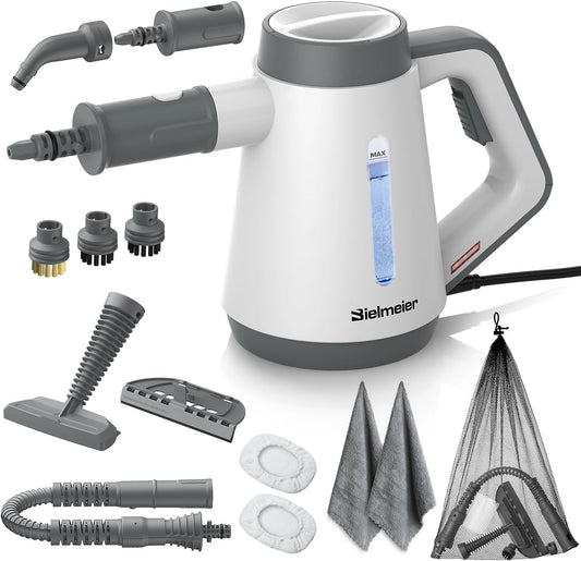Handheld Pressurized Steam Cleaner - 15s Quick Start, Multi-Functional for Home, Kitchen, Bathroom, 8 Attachments, Chemical-Free, Safe & Efficient Cleaning Solution