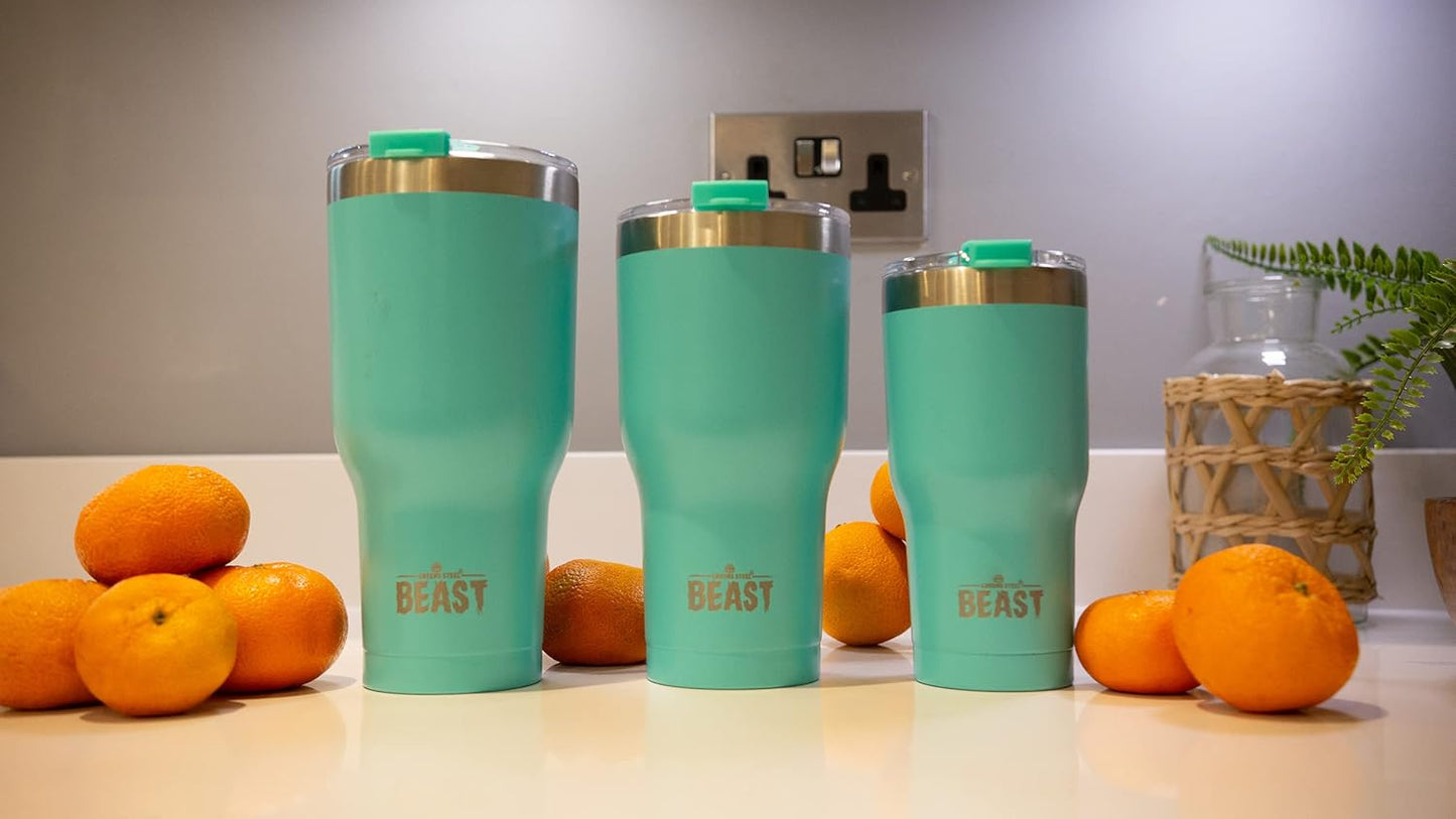 Beast 20 oz Tumbler Stainless Steel Vacuum Insulated Coffee Ice Cup Double Wall Travel Flask (Aquamarine Blue)