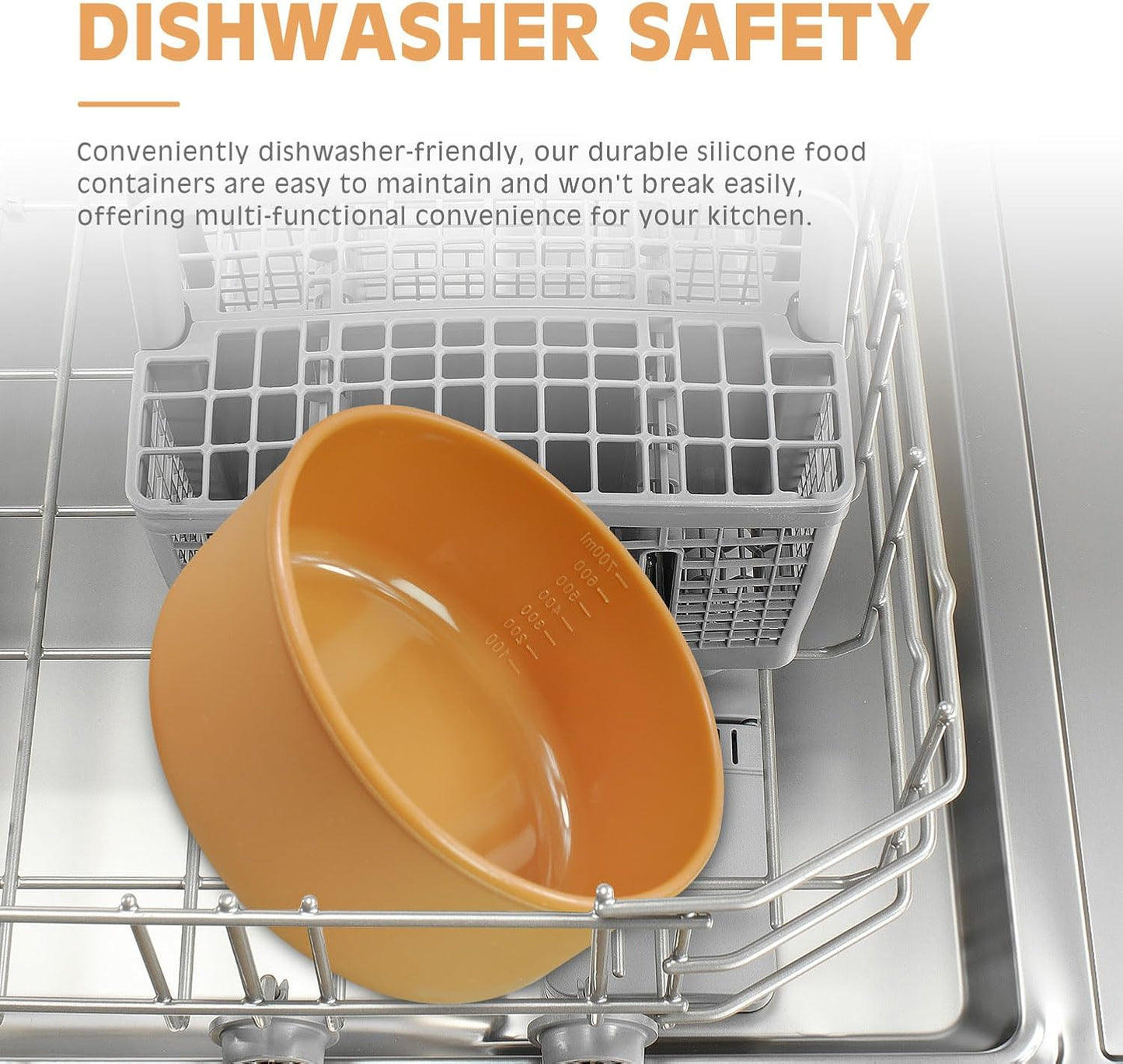 XU&PEIQI 24oz Covered Silicone Lunch Salad Bowl, Round Fruit & Snack Container, Perfect for Meal Prep & Leftovers, Soup & Stew Storage, Safe for Microwave, Fridge, Dishwasher, BPA-Free.(Brown)