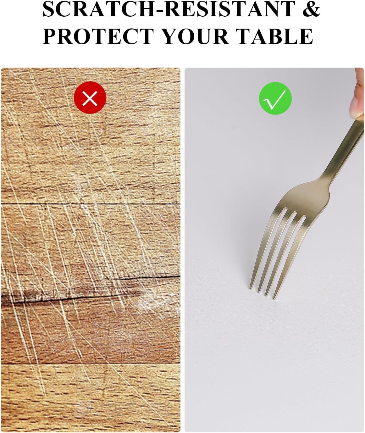 Pure White Plastic Table Cover Protector, 36" x 54" Waterproof Easy Flat PVC Desk Pad Mat, 1.5mm Thick Rectangle Vinyl Table Top Protector for Dining Room Table, Office, Dresser