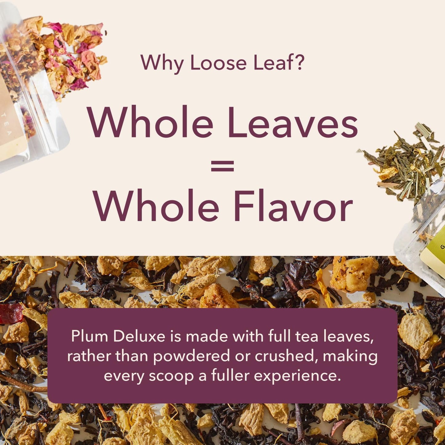 Plum Deluxe Creme Brulee Earl Grey Black Tea (60-80 Cups), Premium Loose Leaf Tea Leaves, Hot or Iced, Sweetener and Dairy Free, No Artificial Flavors