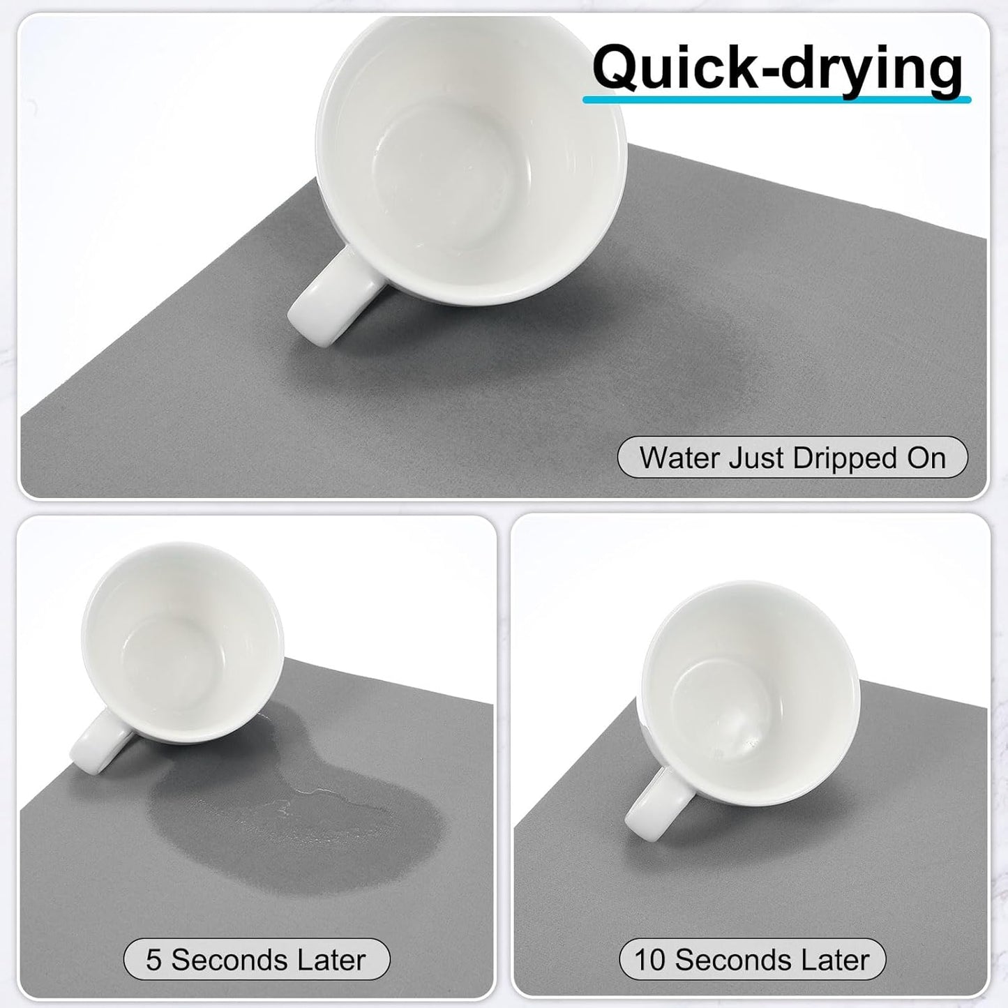 uxcell Silicone Mats for Kitchen Counter, 35.4" x 23.6" Non-Slip Countertop Protector Mat Heat Resistant Coffee Mat Waterproof Table Placemat, Gray