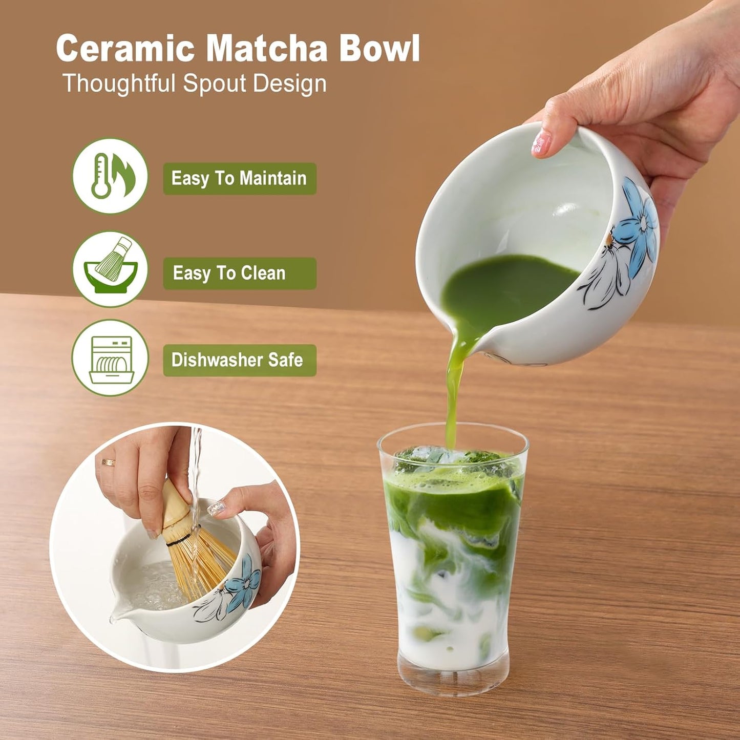 Matcha Whisk Set Cute,8pcs Matcha Set Whisk And Bowl,Matcha Kit Set With Bamboo Whisk,Ceramic Matcha Bowl,Sifter,Scoop,Holder,Towel,Stand,Spoon,Unique Gift for Japanese Matcha Tea Lover